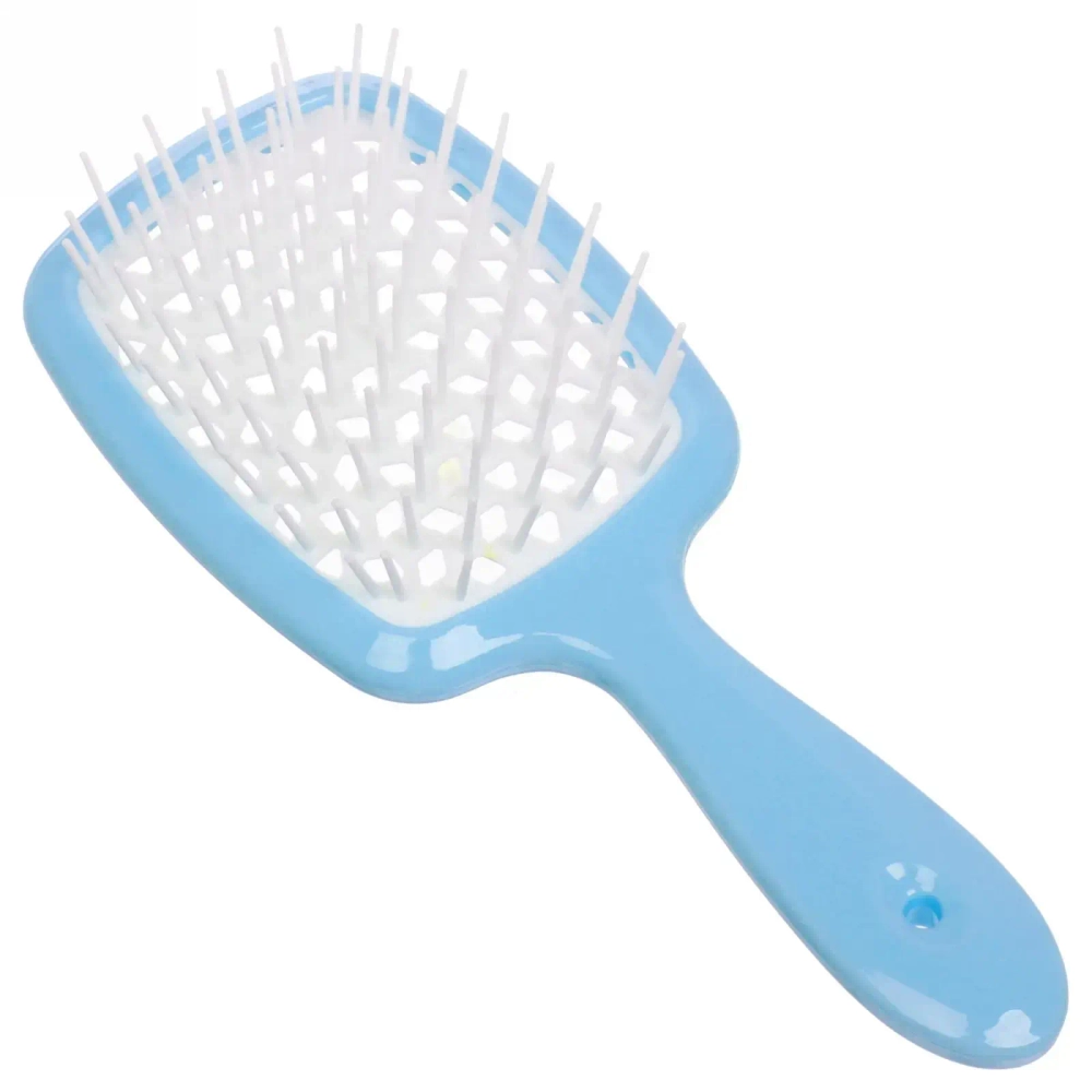 Расческа массажная «Magic Style», прямоугольная, цвет голубой, 20*8,3см