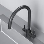 Смеситель для кухни с С-изливом с каналом для питьевой воды, черный AM.PM X-Joy S F85B07722