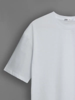 Белая футболка мужская повседневная однотонная хлопок