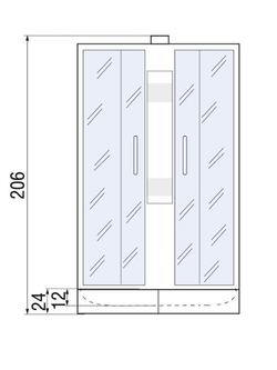 Душевая кабина RIVER NARA Б/К 90/70/24 МТ R 90x70x206 10000003638 Универсальная Четверть круга