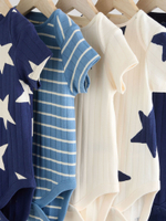 Боди с коротким рукавом для малышей Next E19-887, 5 шт., Синий, Молочный