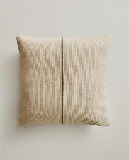 Zara Home наволочка декоративная из хлопка, терракотовый, в полоску, 45x45 см