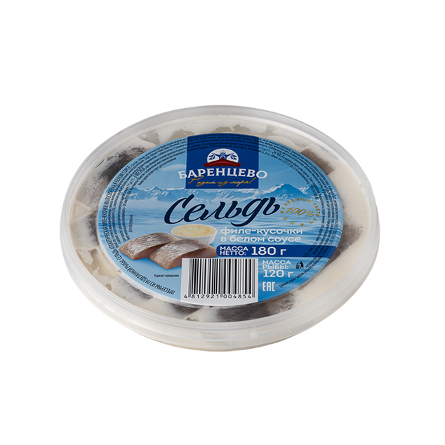 Сельдь атлантическая филе-кусочки м/с в белом соусе