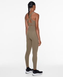 OYSHO Легинсы с высокой посадкой и застежкой-молнией длиной 65 см, коричнево-серый