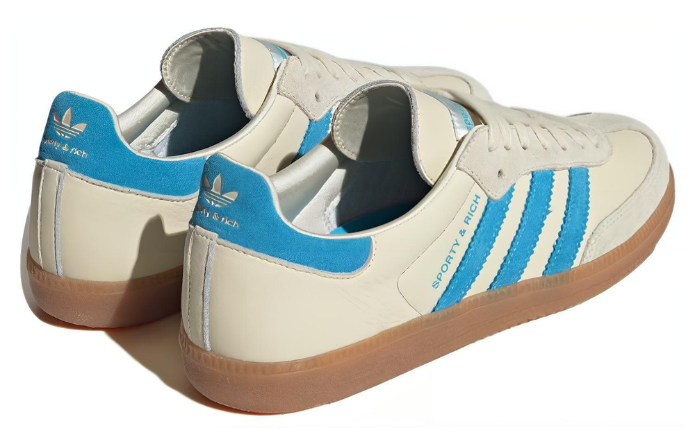 SPORTY & RICH x adidas originals Samba wear-resistant breathable low-top sneakers for men and women the same beige blue