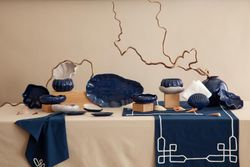 Набор из 2 сервировочных тарелок Corals синего цвета из коллекции Sea treasures, 360 мл