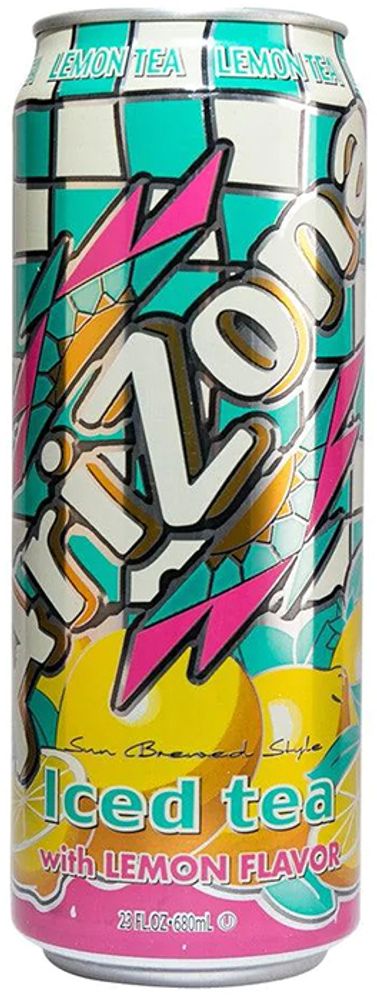 Чай Холодный Черный со Вкусом Лимона Arizona Iced Tea Lemon Flavor 0.65 - банка