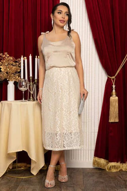 Костюм с юбкой Беллуччи (бежевый) К14718-10М LT Collection