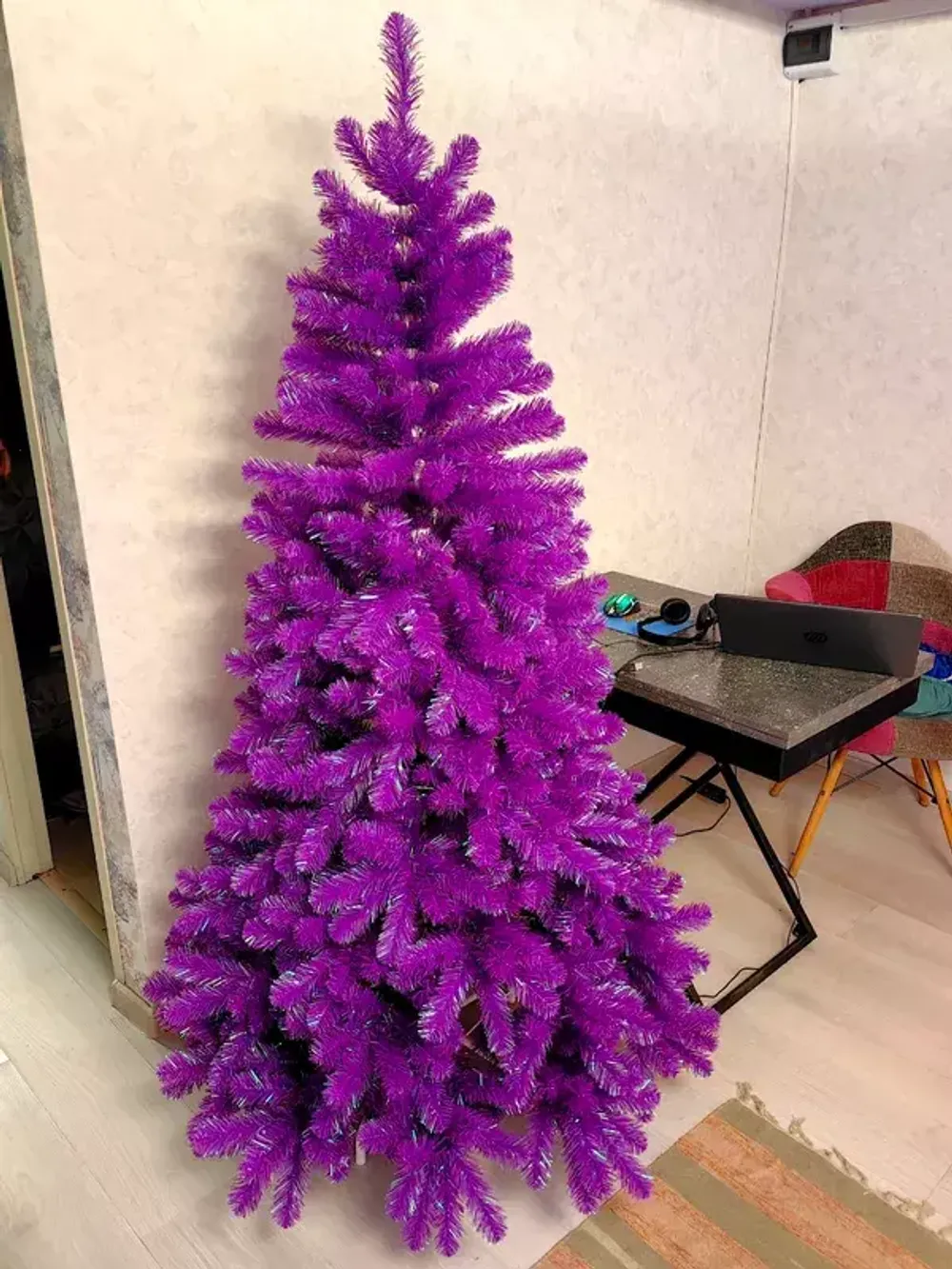 Искусственная фиолетовая елка «Искристая фиолетовая» (пвх) 240 см / 2.4 м