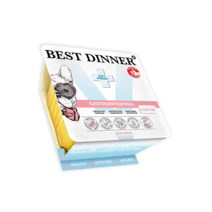 BEST DINNER (Бест Динер) Vet Profi Gastrointestinal Low Fat при нарушениях пищеварения, всасывания в кишечнике и экзокринной недостаточности поджелудочной железы, 100 г