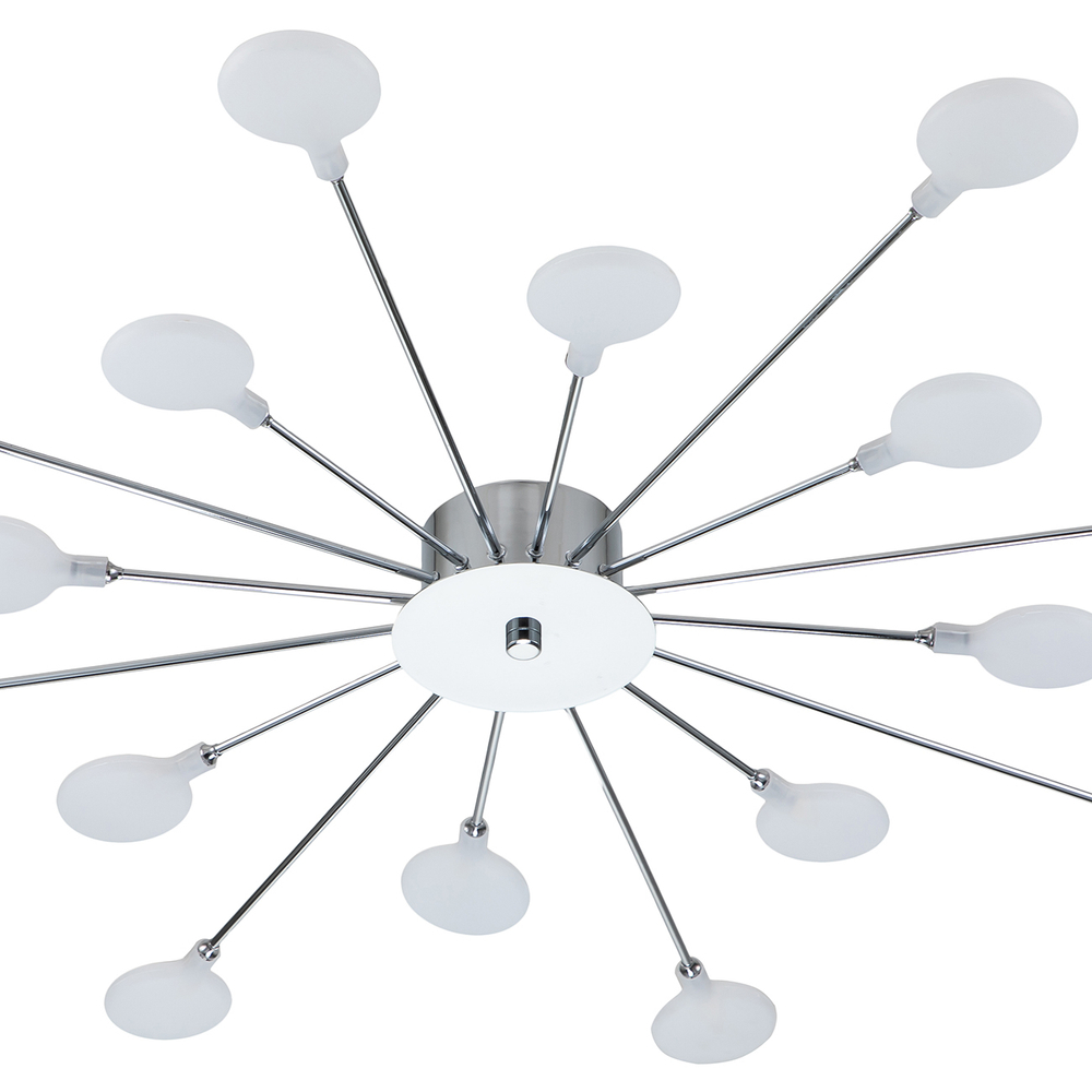 Потолочный светильник 16x3Вт G4,  металл/акрил, хром. К люстре подходят лампочки с цоколем G4 и максимальной мощностью 3Вт.Диаметр 10мм, высота до 65мм