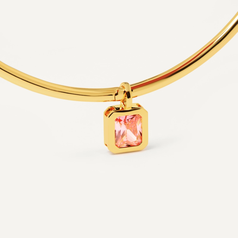 Чокер Бенгл  – Золото, Розовый квадрат