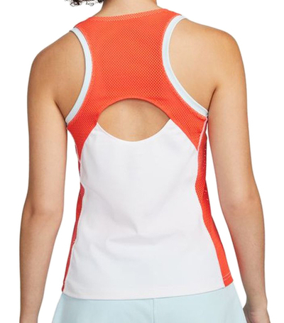 Женский топ теннисный Nike Court Dri-Fit Slam Tank - white/team orange/glacier blue/black