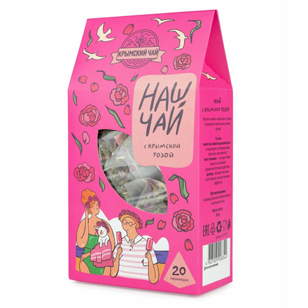 Наш чай. С крымской розой 20 н/п (кор) 50 гр, ТМ ТРАВЫ ГОРНОГО КРЫМА