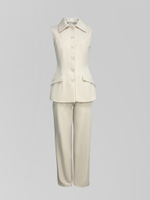 Костюм ANICE 012 из приталенного жилета на пуговицах и брюк прямого кроя