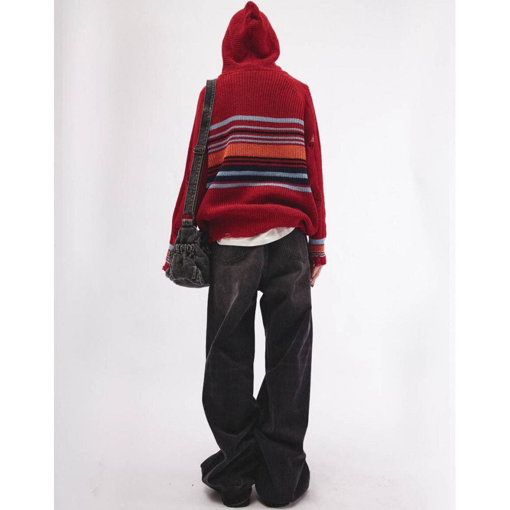 Свитер БИЧ с капюшоном красный