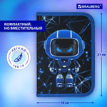 Пенал BRAUBERG 1 отделение полиэстер 21х14 см "Evil robot" (2 штуки в упаковке)