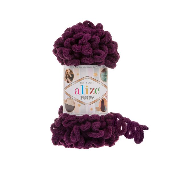 Пряжа Alize (Ализе) Puffy / уп.5 мот. по 100 г, 9м, 111 сливовый A