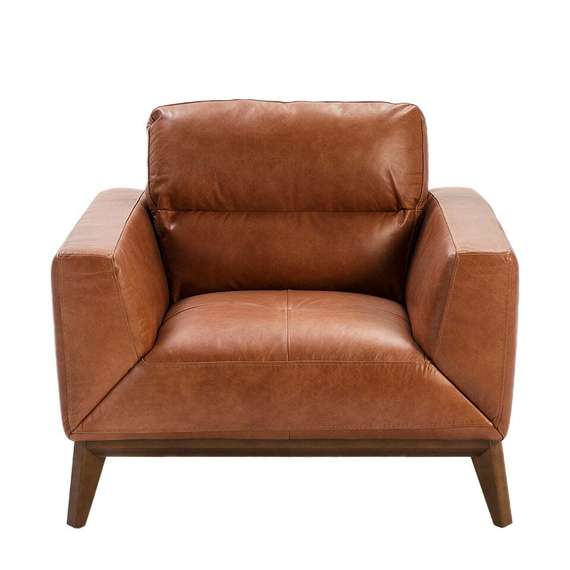 Кресло Angel Cerda KF1016-1P, коричневая кожа