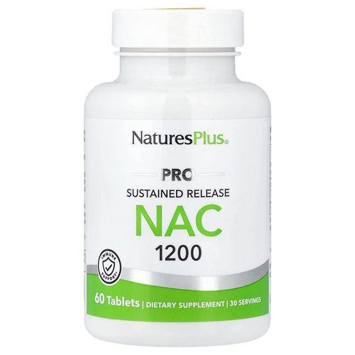 NaturesPlus, Pro NAC 1200, длительное высвобождение, 60 таблеток (600 мг в 1 таблетке)