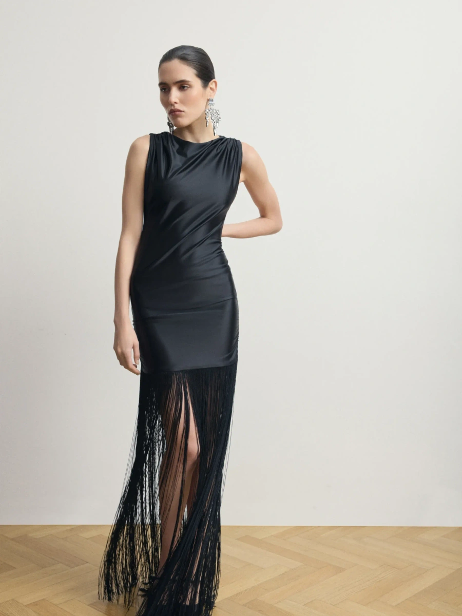 Облегающее платье с бахромой "Sway"