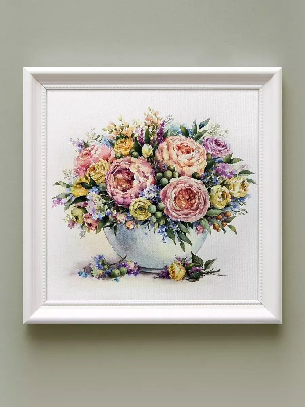 Картины на стену интерьерные на холсте 4 шт, 23*23 см