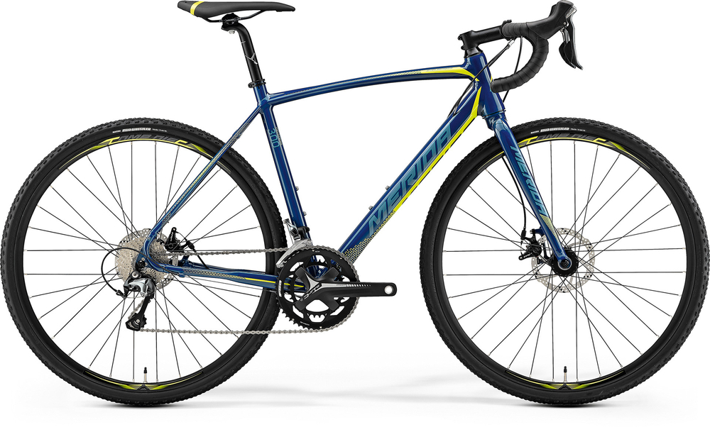 Велосипед '19 Merida CycloСross 300 Колесо:700C Рама:ML(54cm) Petrol/Yellow/LiteTeal (611077193)