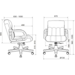 Кресло руководителя Бюрократ T-9932WALNUT-LOW/B, низкая спинка, Кожа, Черная