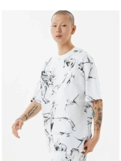 Футболка с принтом "мрамор"