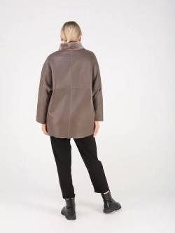 Дубленка зимняя натуральная оверсайз больших размеров