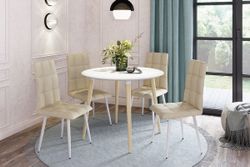 Стул Турин,светло-серый (экокожа) ноги черные, Мебельсон