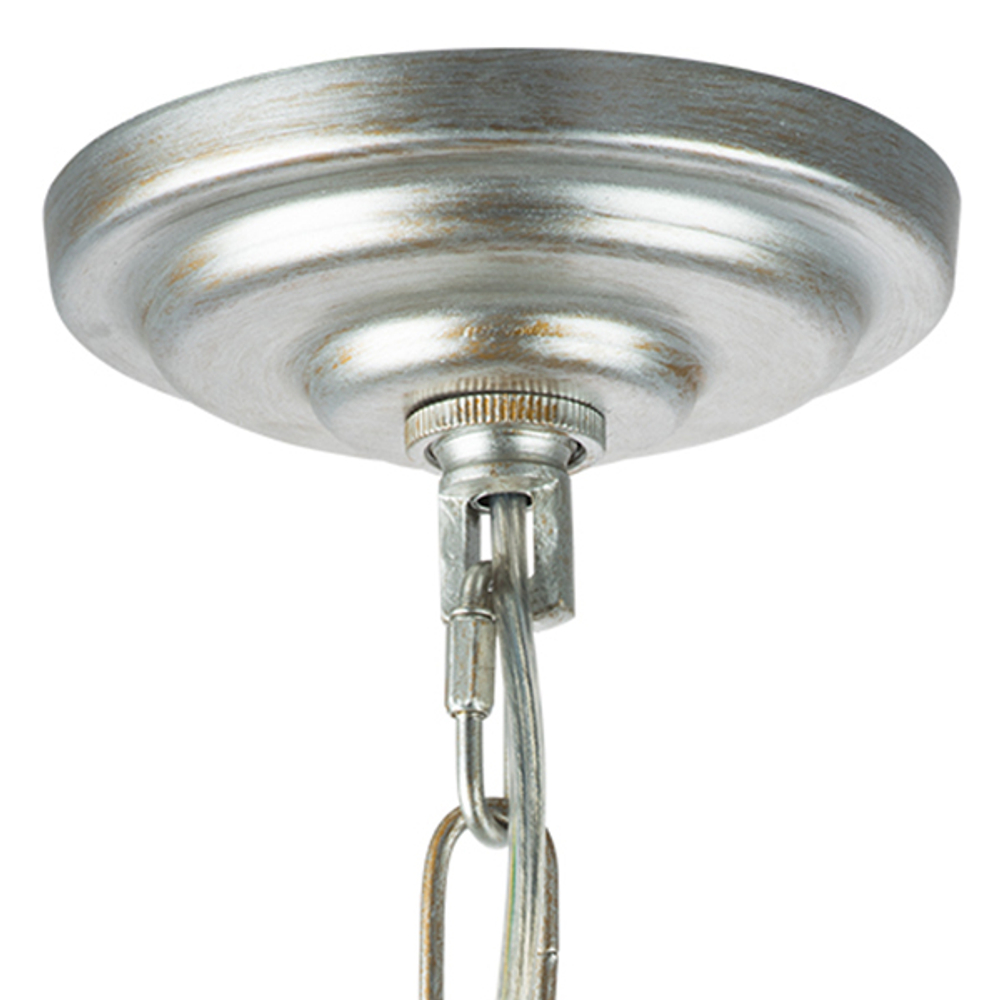 712064 Люстра AGAVE 6х40W E27 СЕРЕБРО С ПАТИНОЙ/ПРОЗРАЧНЫЙ