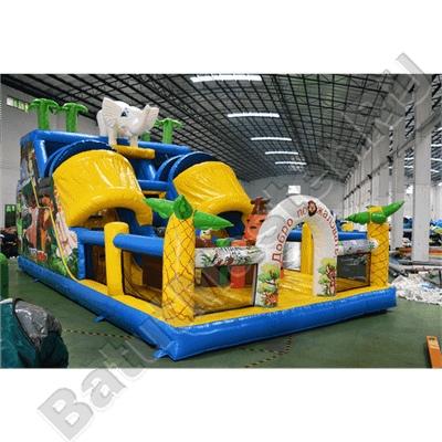 Коммерческий надувной батут "Слоник со скалодромом 2"