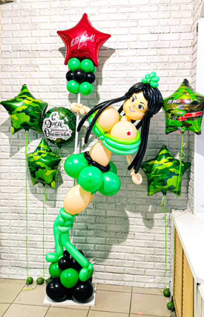 Оформление шарами "с 23 февраля"