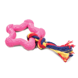 Triol Игрушка для собак из ц/литой резины "Звездочка с веревкой", d75/150мм