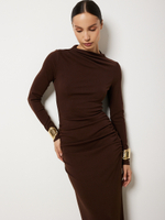 Платье вечернее праздничное длинное с драпировкой