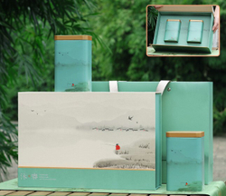 269129 Набор подарочный "Рыбак" 2 банки, размер 14*9*6см, коробка, сумка, карт/бумага/ жесть