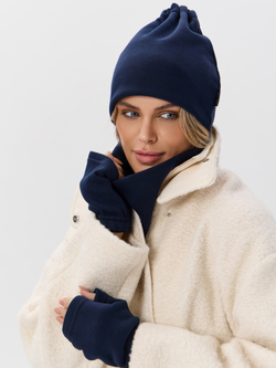 Шапка бини с начесом для хвоста, дред и кос