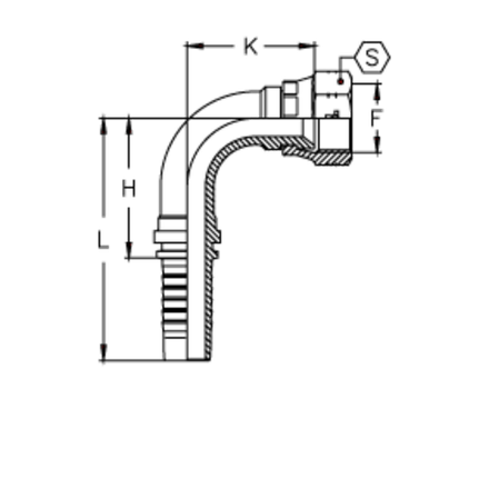 Фитинг DN 06 JIC (Г) 9/16 (90) TIEFFE