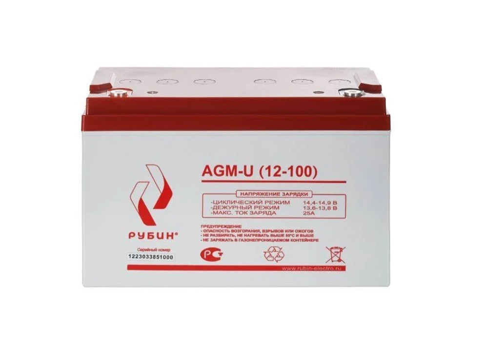 Аккумуляторная батарея Рубин 12V 100Ah AGM