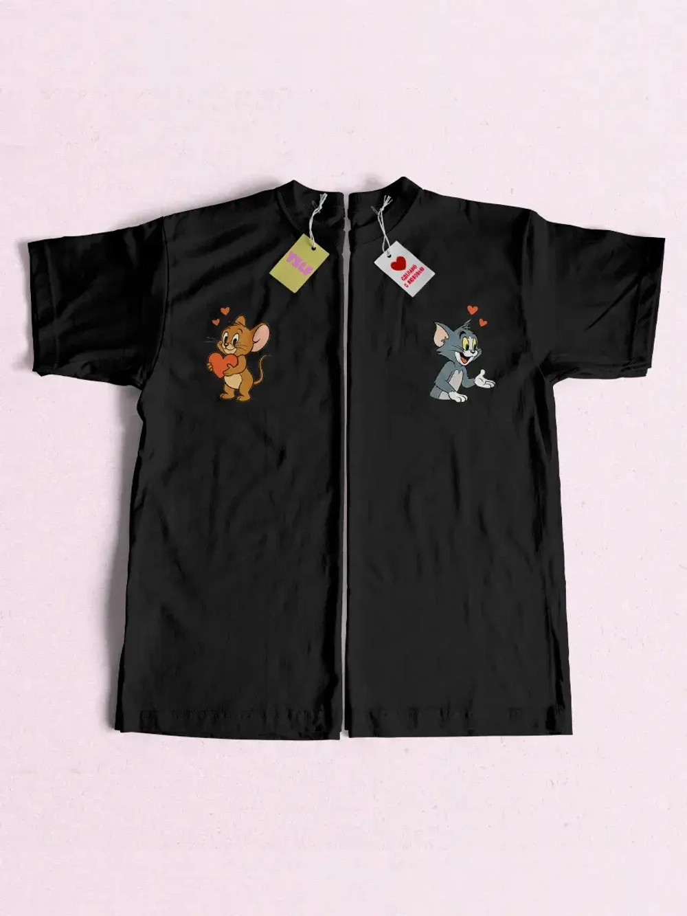 Парные футболки для влюбленных с принтом том и джерри
