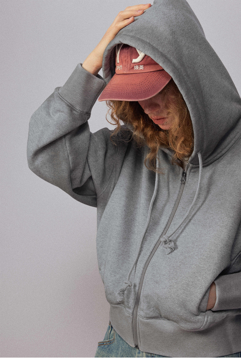 Худи женский Nothomme Monterest vintage washed irregular tie-dye fleece-lined split hoodie