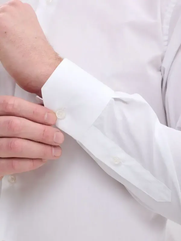 Рубашка на высокий рост LONG SLIM FIT с длинным рукавом, белая