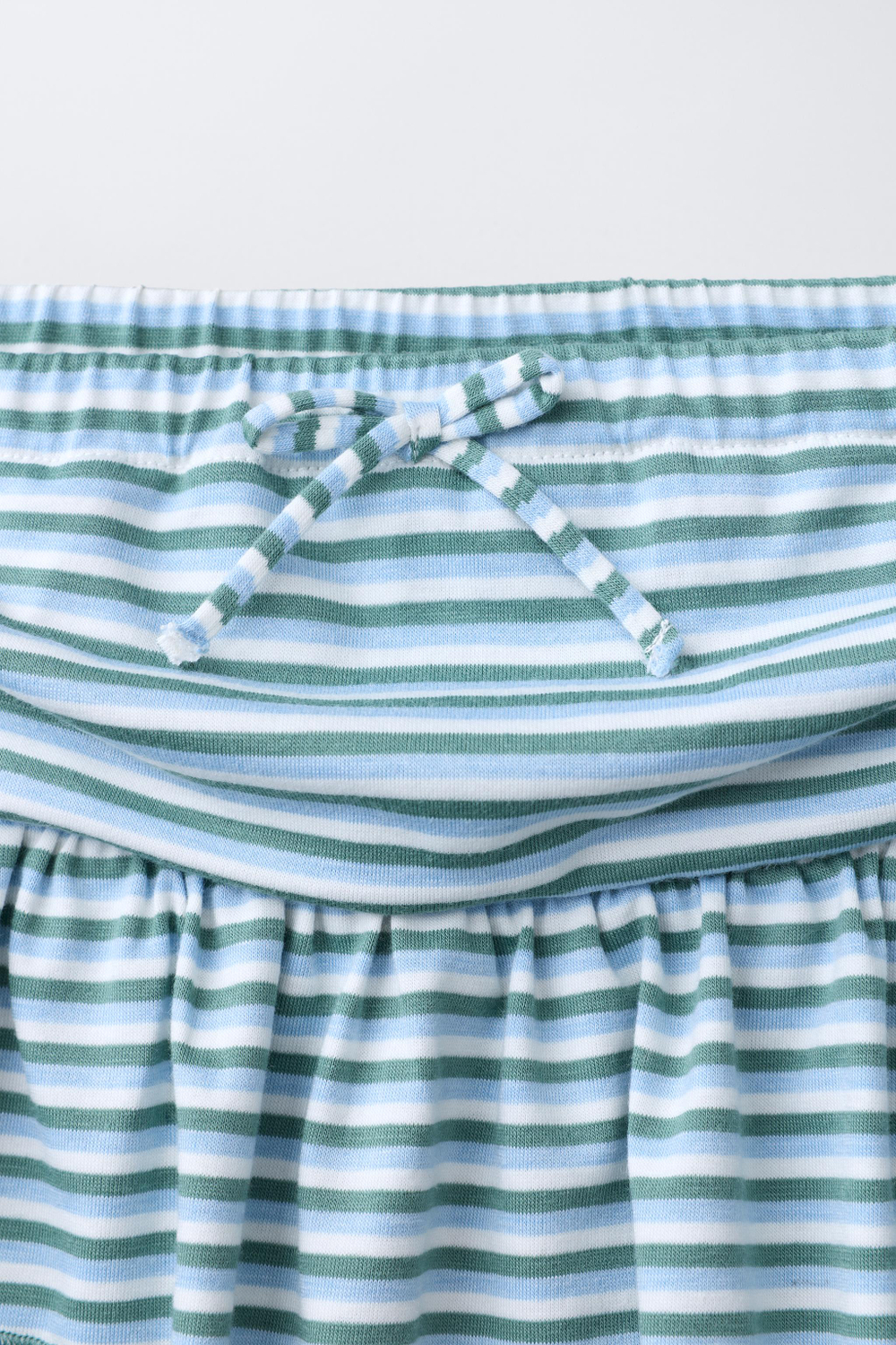 ZARA ЮБКА В ПОЛОСКУ С ВОЛАНАМИ, ВОДЯНИСТО-ГОЛУБОЙ