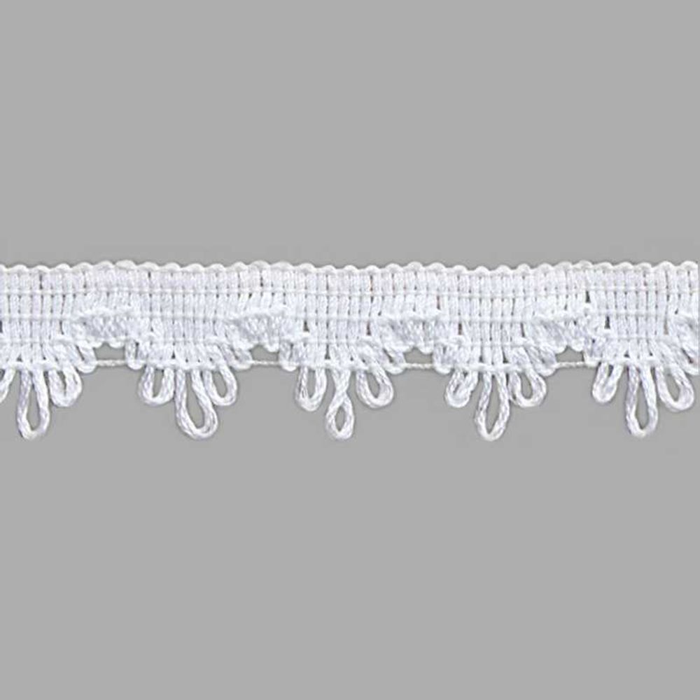 Кружево хлопковое/Тесьма вязаная, 6203, ш. 1,7 см, пр-во Беларусь, белый