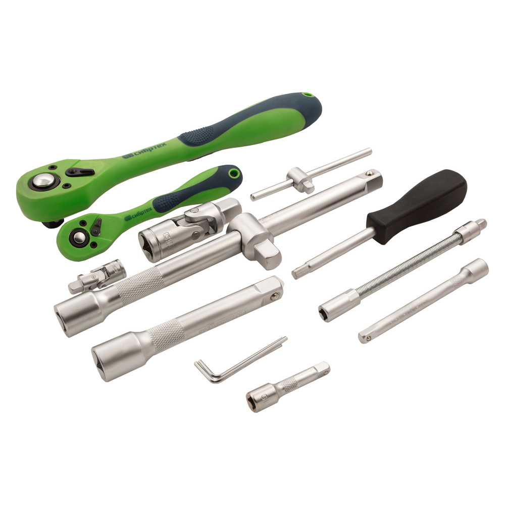 Набор инструментов 94 предмета, CrV, 1/2", 1/4" Сибртех