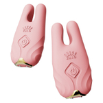 Розовые виброзажимы на соски с пультом ДУ и управлением через приложение Zalo Nave Vibrating Nipple Clamps Coral Pink