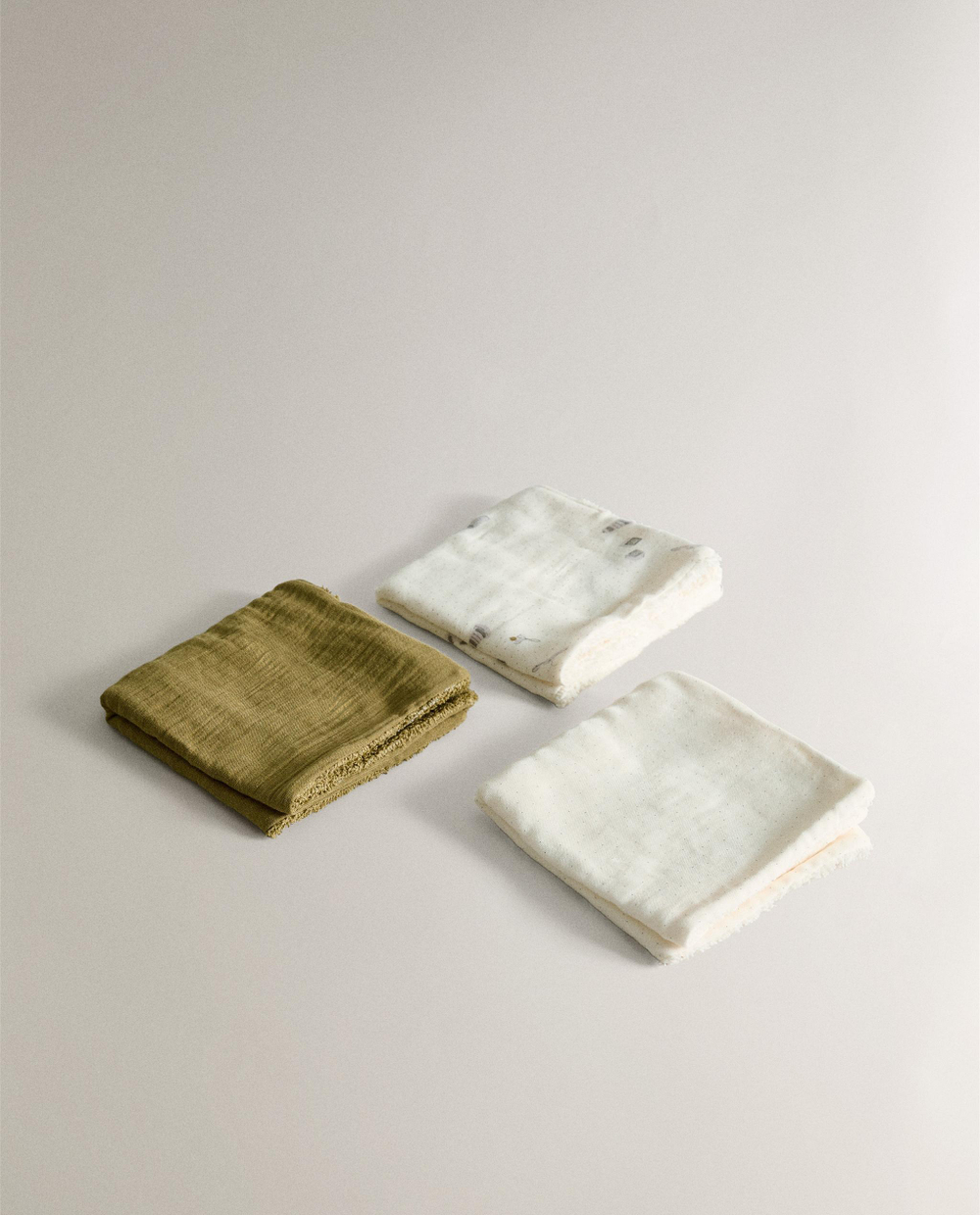 Zara Home Полотенце для лица и рук из хлопка, экрю, 30x30 см (3 шт.) · 4601/724