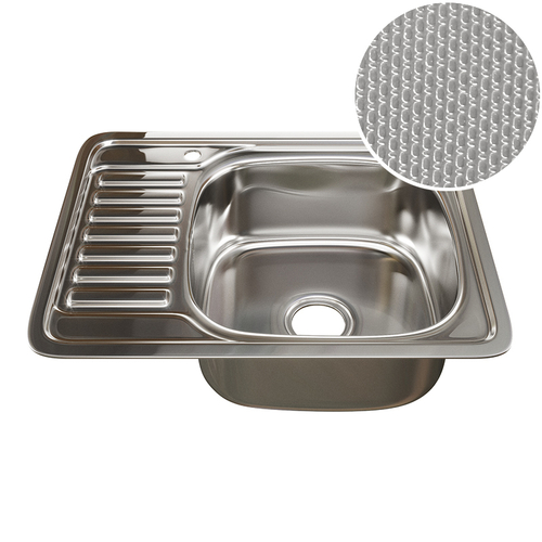 Мойка врез 58х48 (0,8) прав вып 3 1/2 MIXLINE 18см с сифоном ДЕКОР