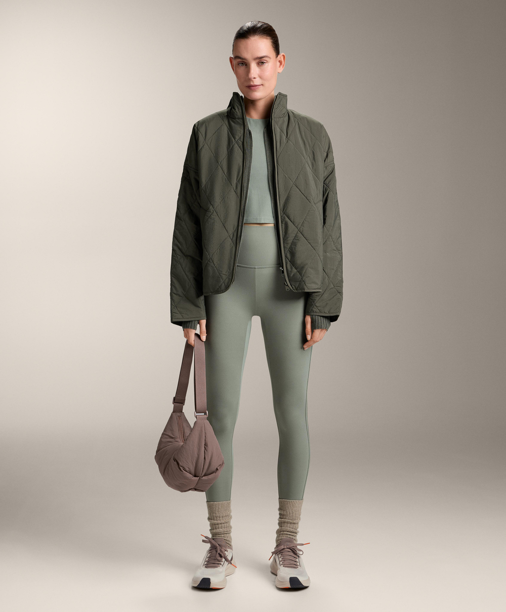 Oysho Топ Comfortlux Rib без рукавов, серый хаки